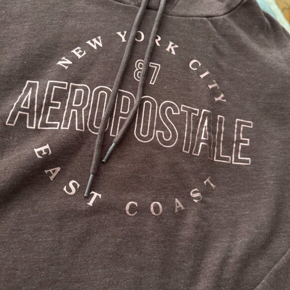 EUC Aeropostale Two Piece Brown Sweatsuit Rose Gold Logos Sz M - Picture 3 of 11